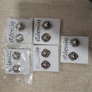 Lot of 5 d'alessio Vintage Clip On Earrings